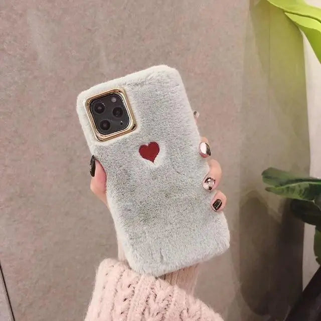 Cute Fluffy Heart Phone Case